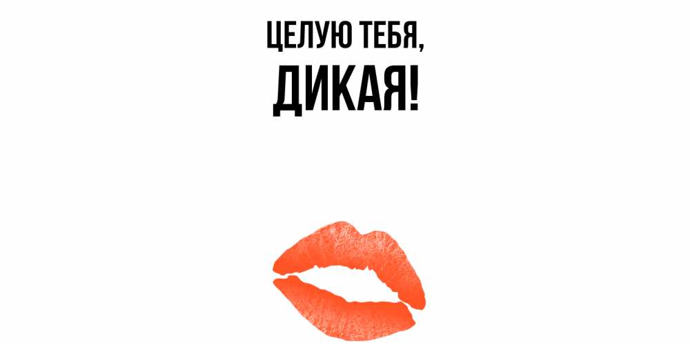Открытка  для любимых и родных. дикая, Целую тебя  
