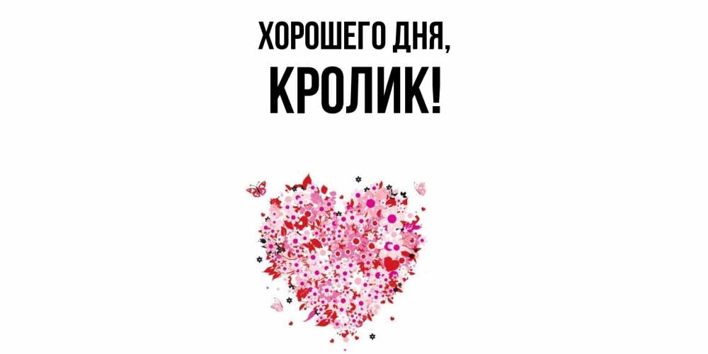 Открытка  для любимых и родных. кролик, Хорошего дня  