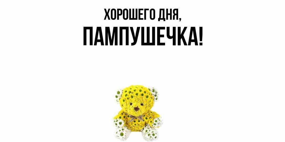 Открытка  для любимых и родных. пампушечка, Хорошего дня  