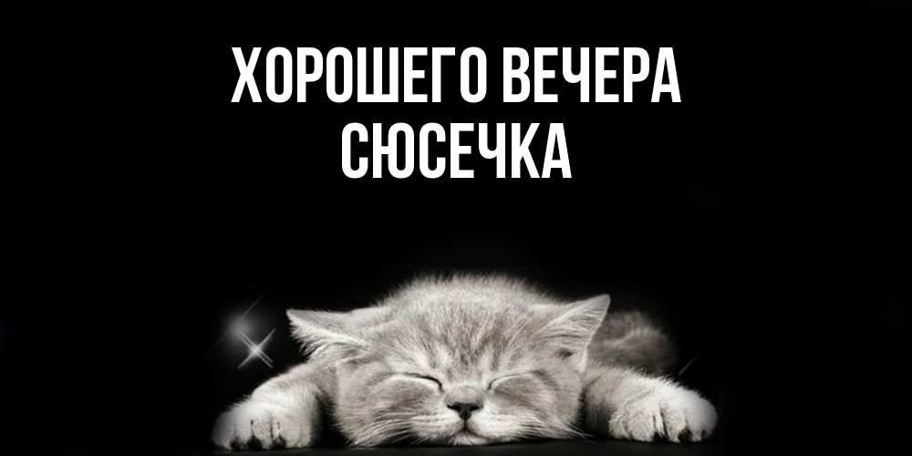 Открытка  для любимых и родных. сюсечка, Хорошего вечера  