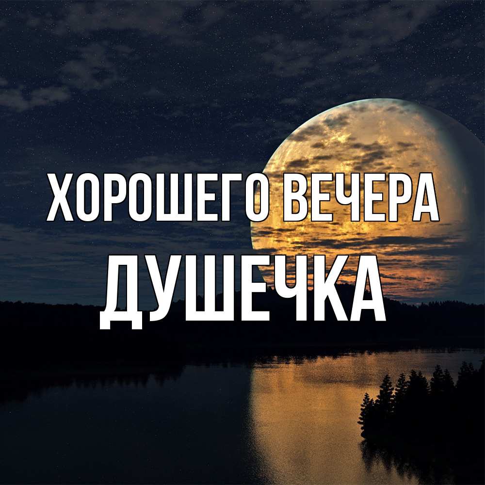 Открытка  для любимых и родных. душечка, Хорошего вечера  