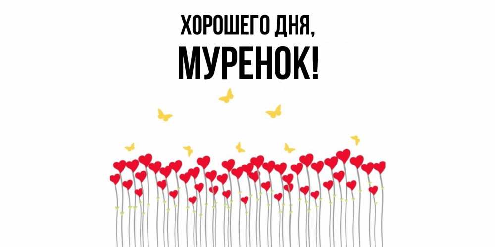 Открытка  для любимых и родных. муренок, Хорошего дня  