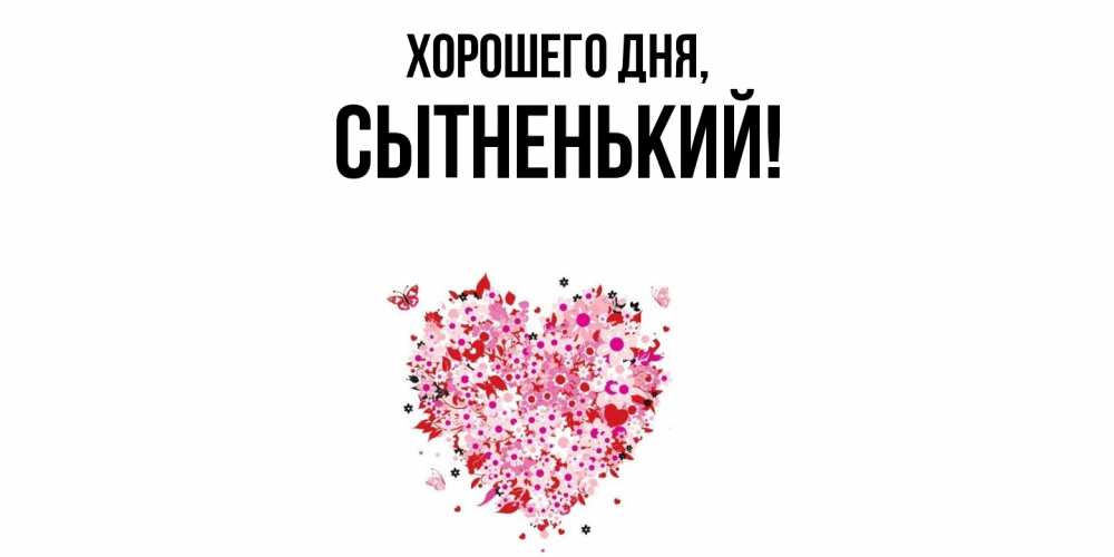 Открытка  для любимых и родных. сытненький, Хорошего дня  