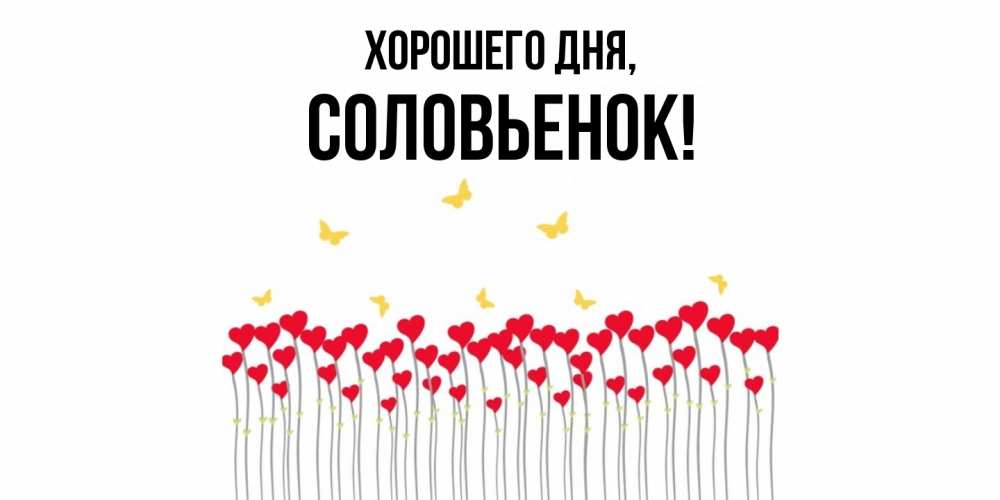 Открытка  для любимых и родных. соловьенок, Хорошего дня  