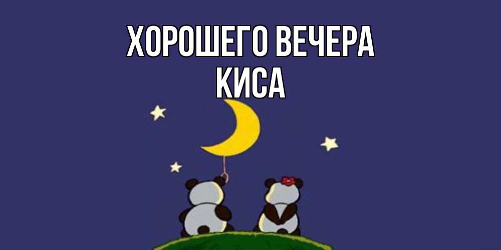 Открытка  для любимых и родных. киса, Хорошего вечера  