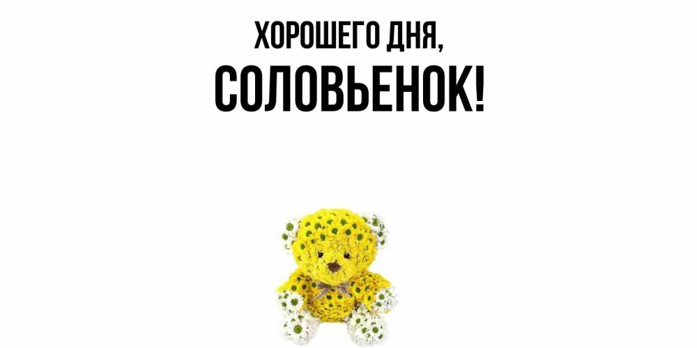 Открытка  для любимых и родных. соловьенок, Хорошего дня  