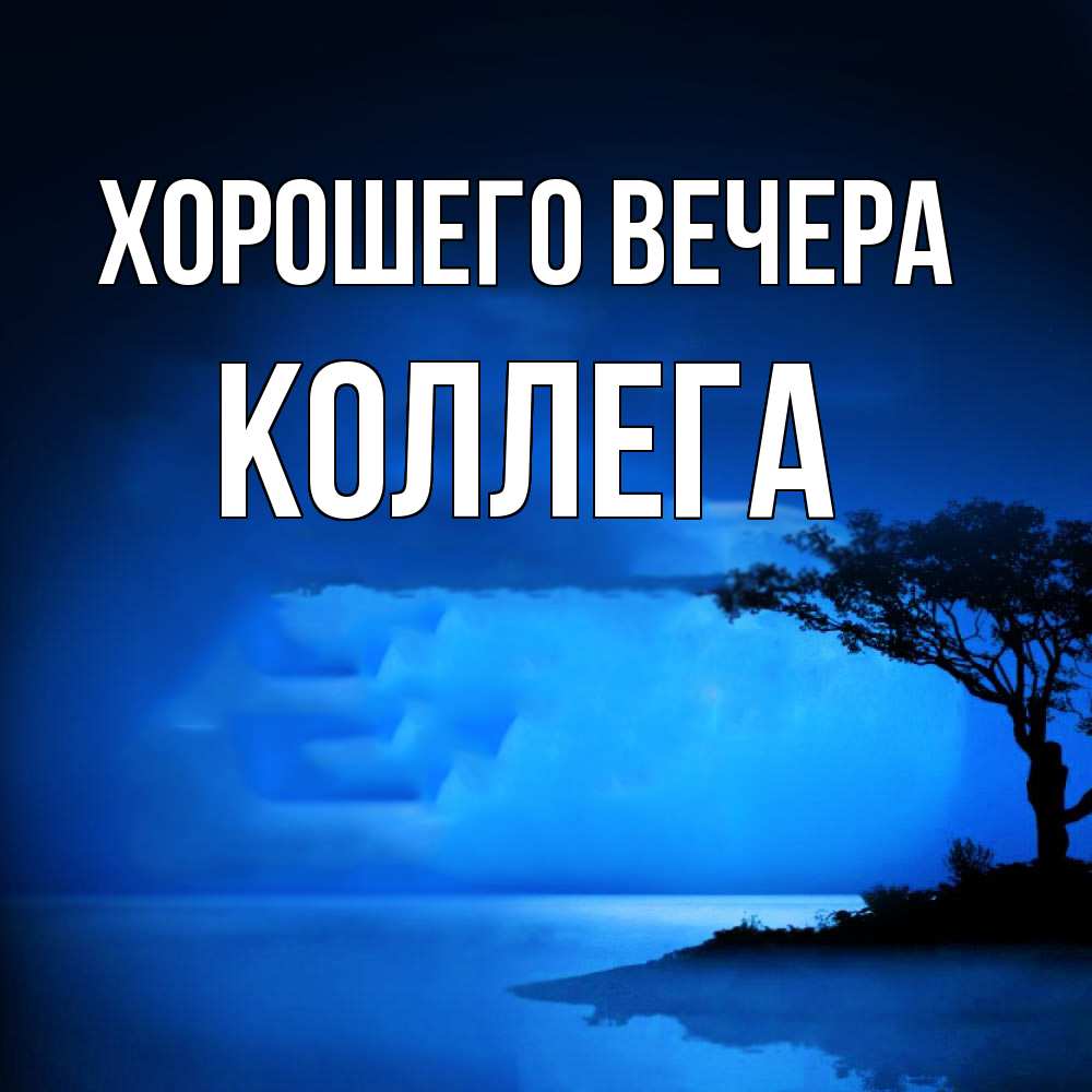 Открытка  для любимых и родных. Коллега, Хорошего вечера  