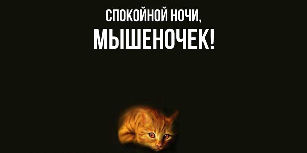 Открытка  для любимых и родных. мышеночек, Спокойной ночи  