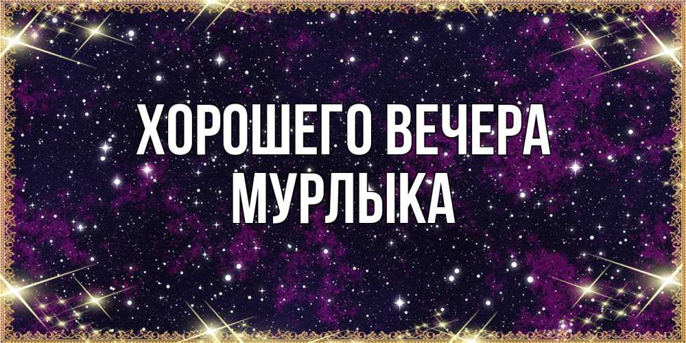 Открытка  для любимых и родных. мурлыка, Хорошего вечера  