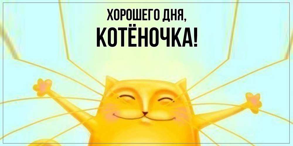 Открытка  для любимых и родных. котёночка, Хорошего дня  