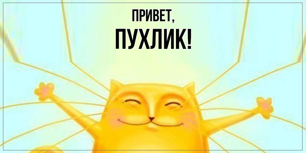 Открытка  для любимых и родных. пухлик, Привет  