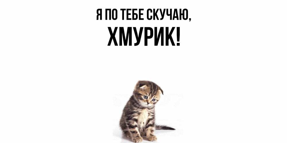 Открытка  для любимых и родных. хмурик, Я по тебе скучаю  