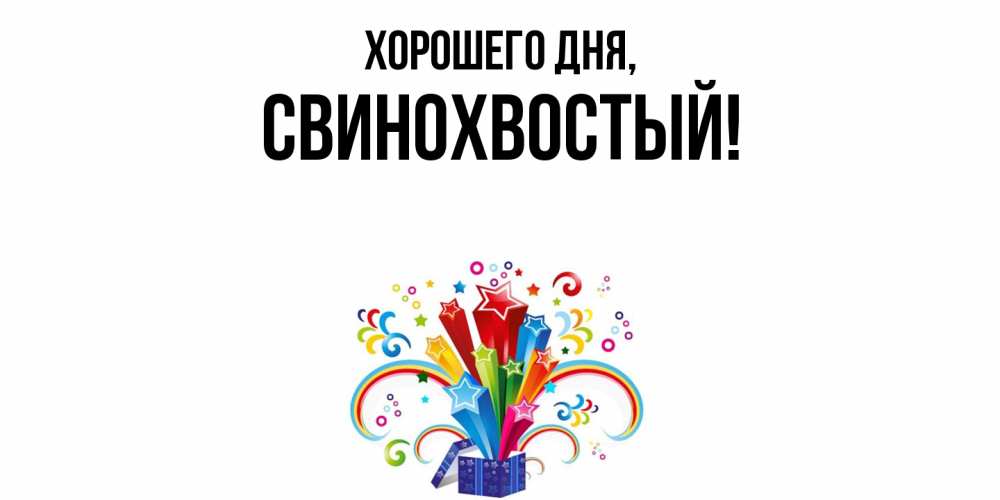 Открытка  для любимых и родных. свинохвостый, Хорошего дня  