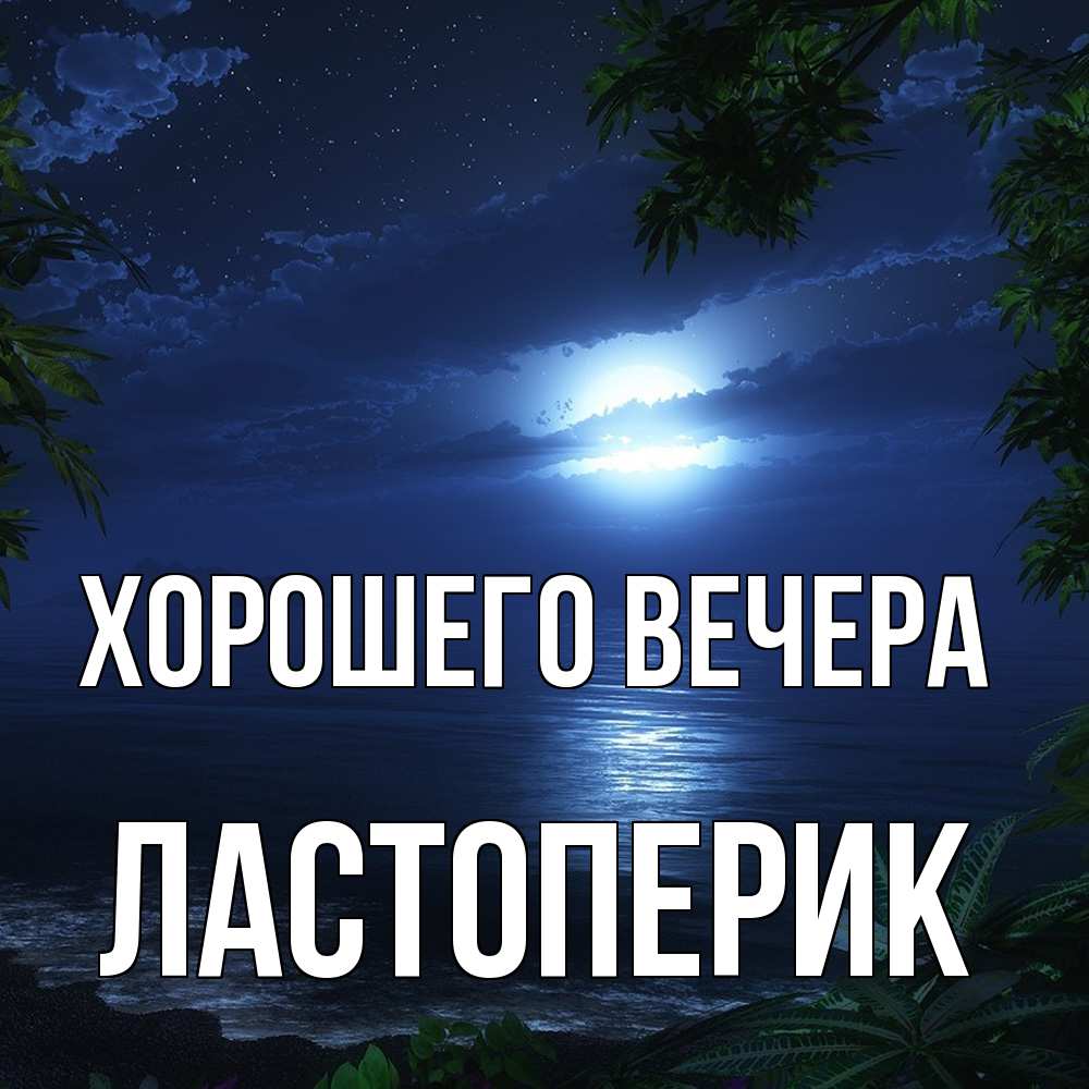 Открытка  для любимых и родных. ластоперик, Хорошего вечера  