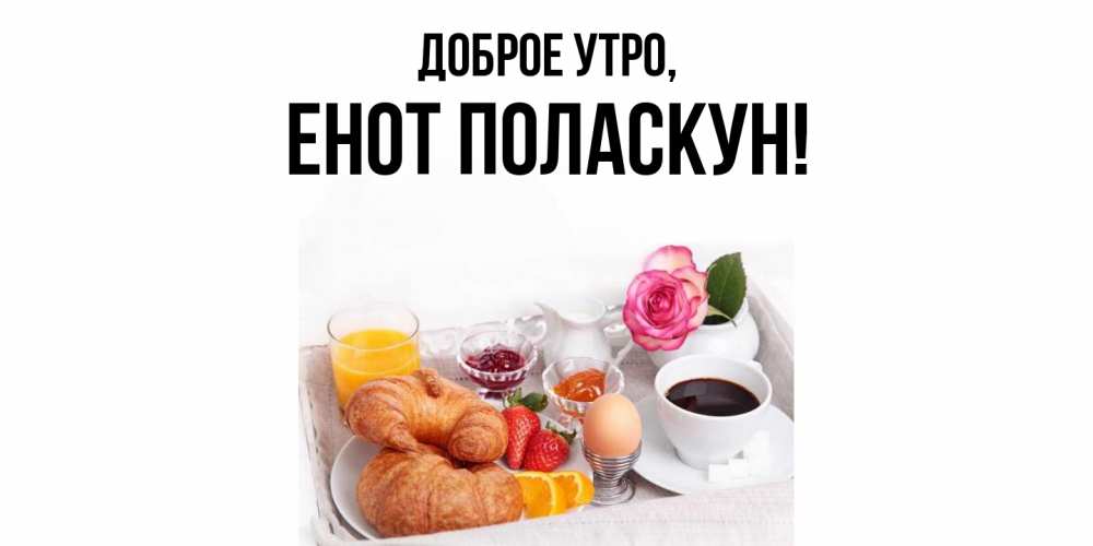 Открытка  для любимых и родных. енот, Доброе утро  
