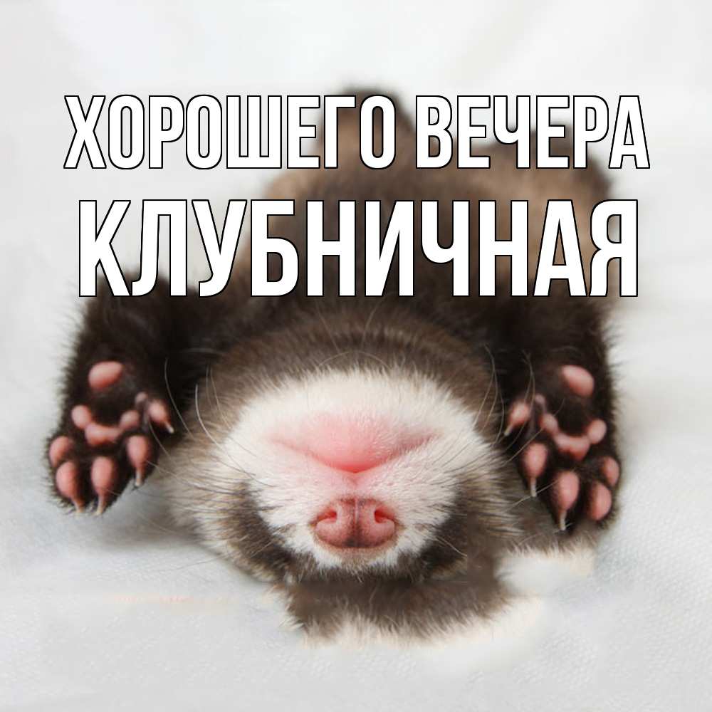 Открытка  для любимых и родных. клубничная, Хорошего вечера  