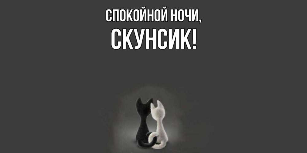 Открытка  для любимых и родных. скунсик, Спокойной ночи  