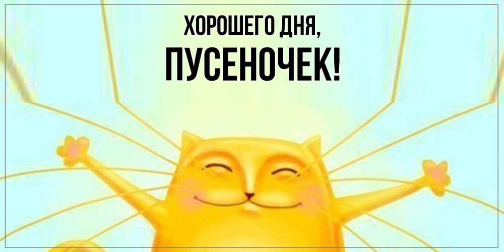 Открытка  для любимых и родных. пусеночек, Хорошего дня  