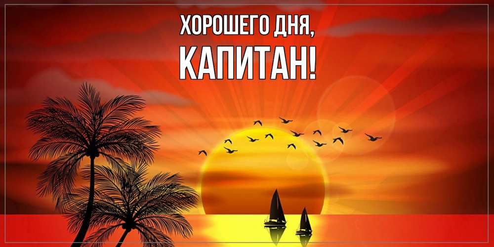 Открытка  для любимых и родных. капитан, Хорошего дня  