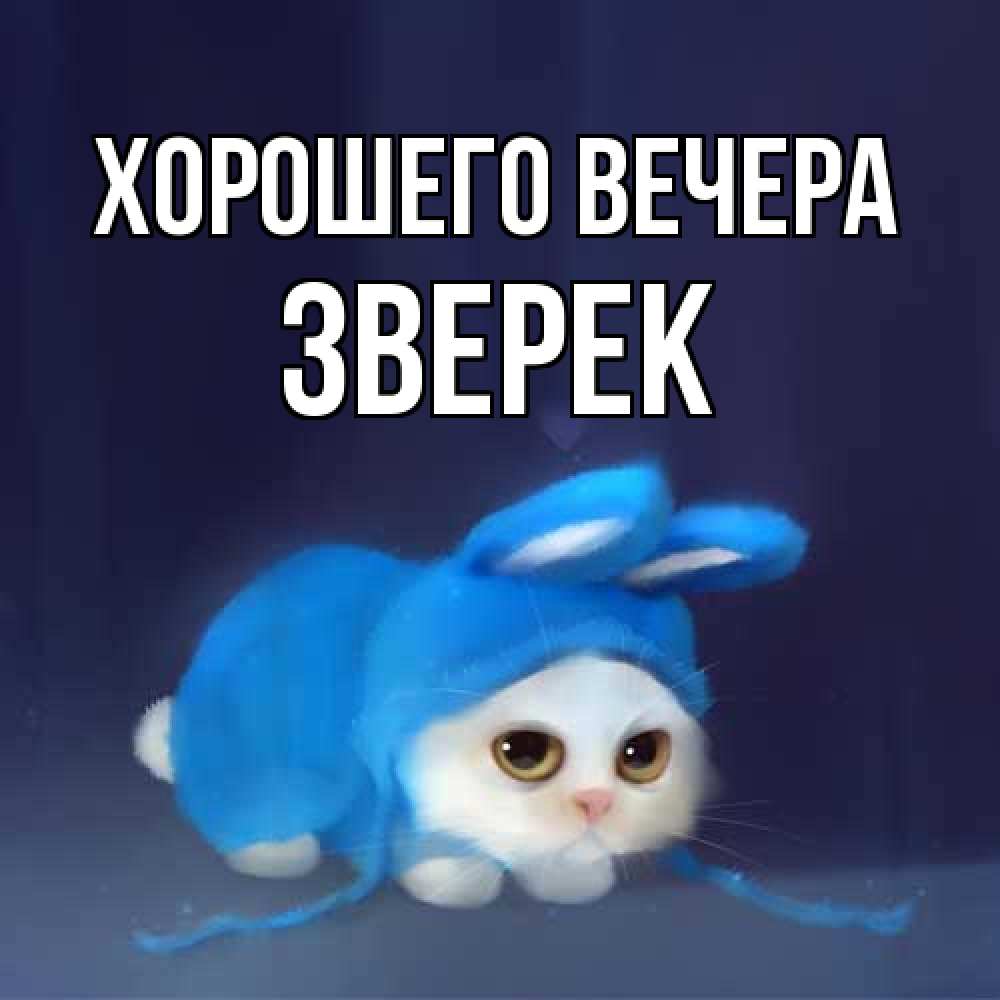 Открытка с именем, зверек, Хорошего вечера