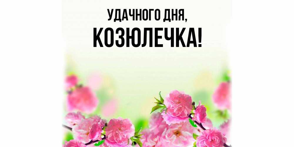 Открытка  для любимых и родных. козюлечка, Удачного дня  