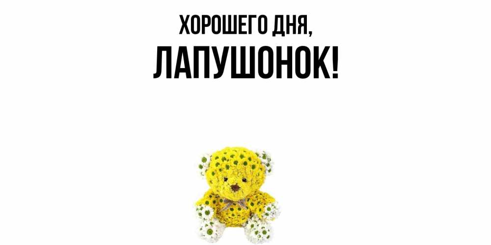 Открытка  для любимых и родных. лапушонок, Хорошего дня  