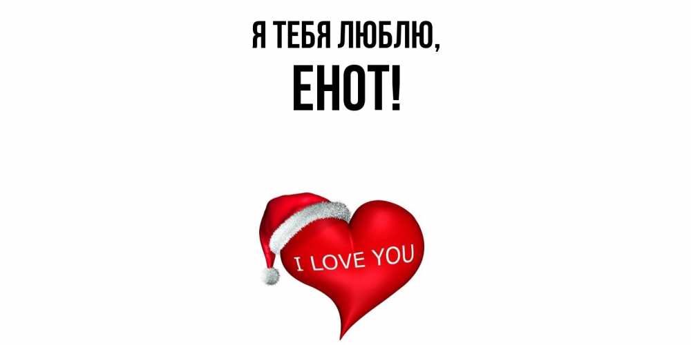 Открытка  для любимых и родных. енот, Я тебя люблю  