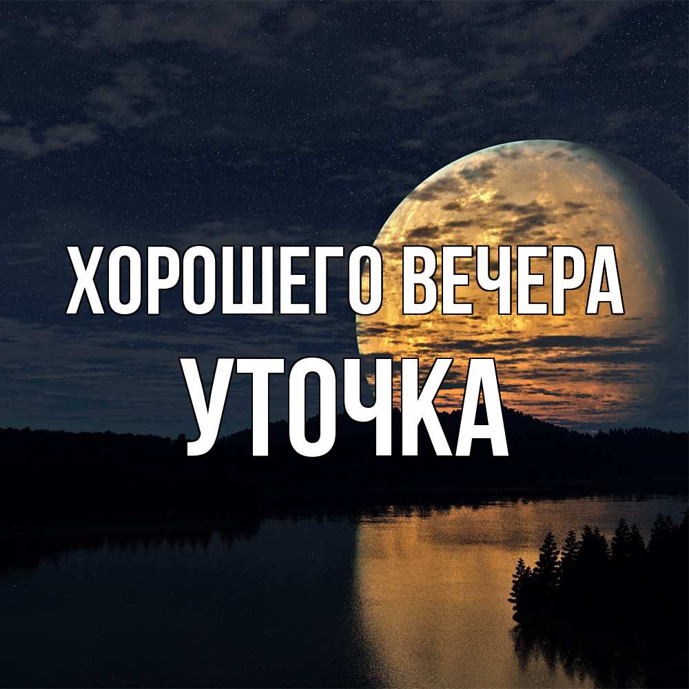 Открытка  для любимых и родных. уточка, Хорошего вечера  