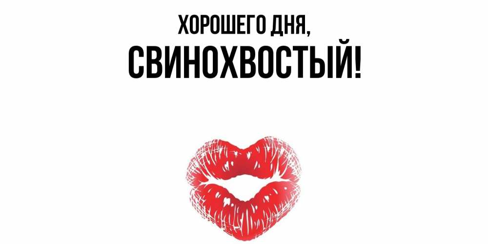 Открытка  для любимых и родных. свинохвостый, Хорошего дня  