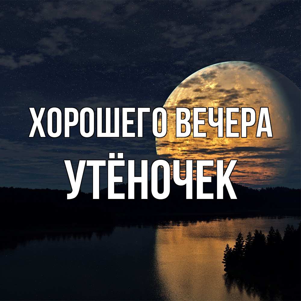 Открытка  для любимых и родных. утёночек, Хорошего вечера  