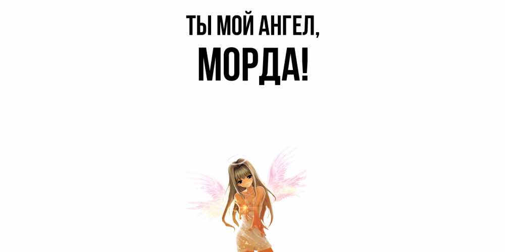 Открытка  для любимых и родных. морда, Ты мой ангел  