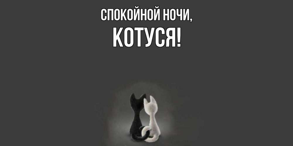 Открытка  для любимых и родных. Котуся, Спокойной ночи  