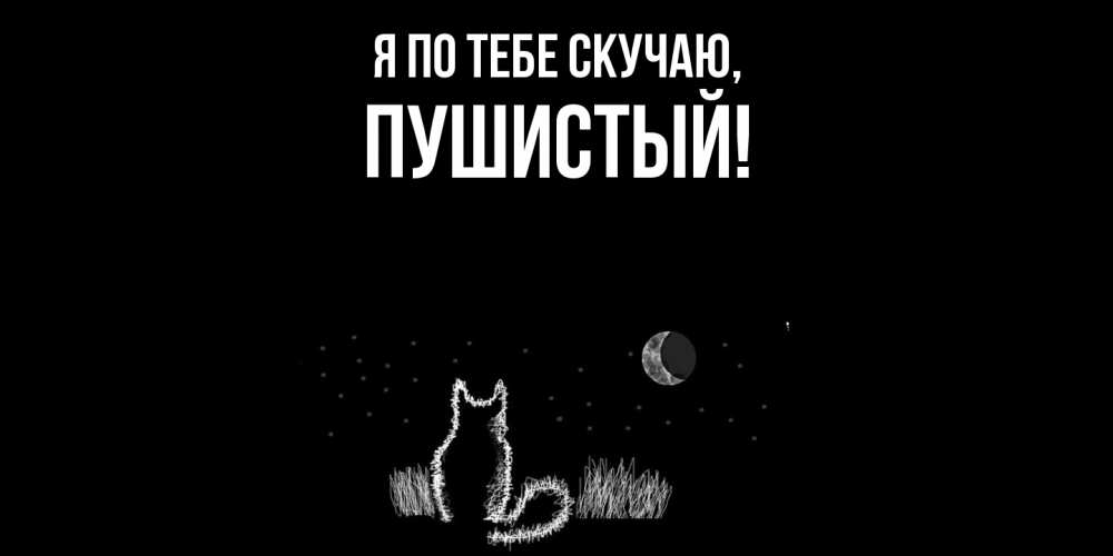 Открытка  для любимых и родных. пушистый, Я по тебе скучаю  