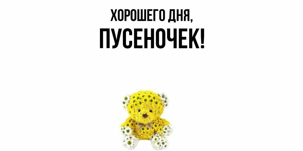 Открытка  для любимых и родных. пусеночек, Хорошего дня  