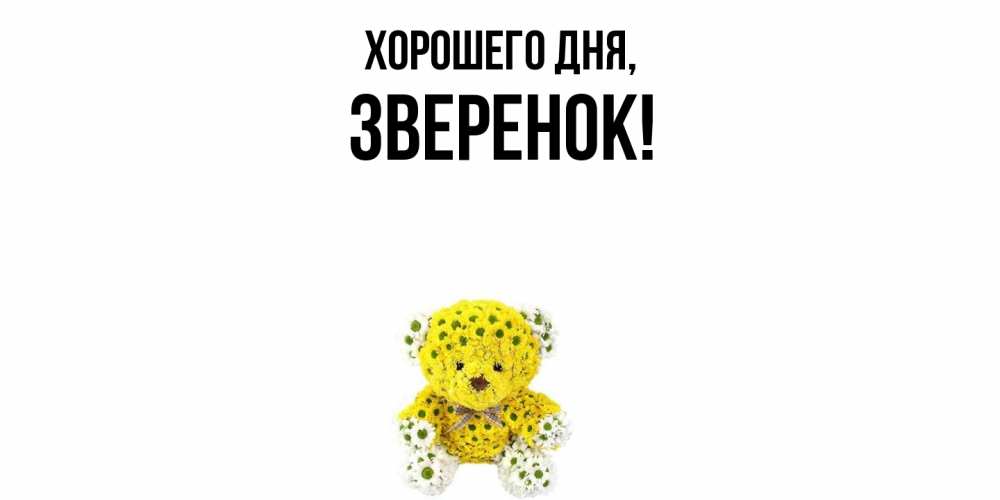 Открытка  для любимых и родных. зверенок, Хорошего дня  