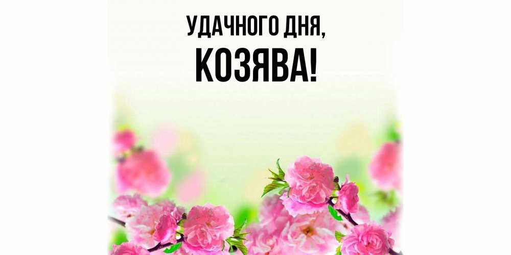 Открытка  для любимых и родных. козява, Удачного дня  