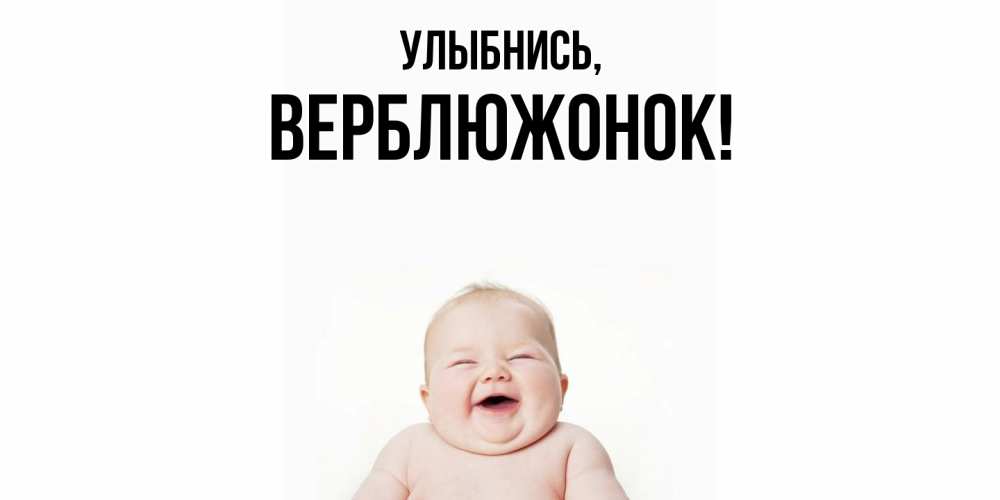 Открытка  для любимых и родных. веpблюжонок, Улыбнись  