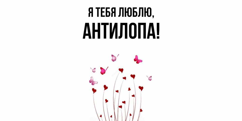 Открытка  для любимых и родных. антилопа, Я тебя люблю  