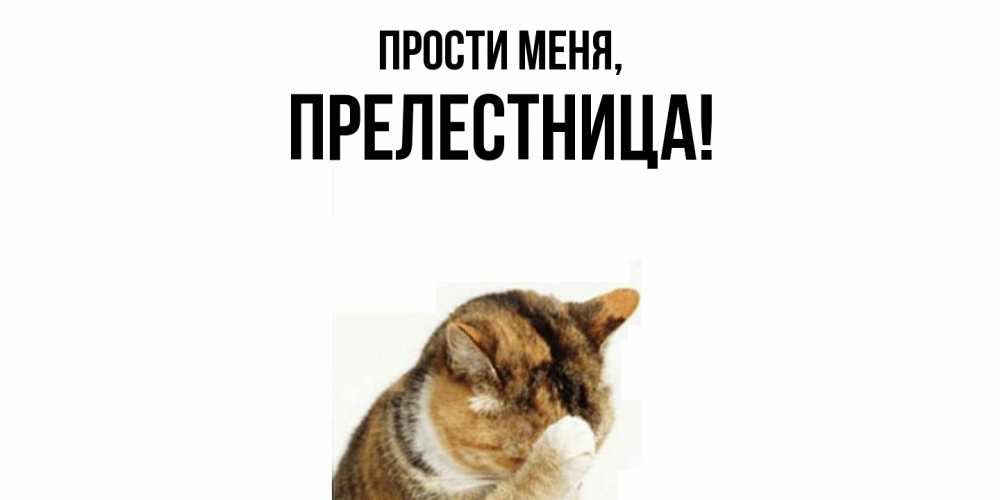 Открытка  для любимых и родных. прелестница, Прости меня  