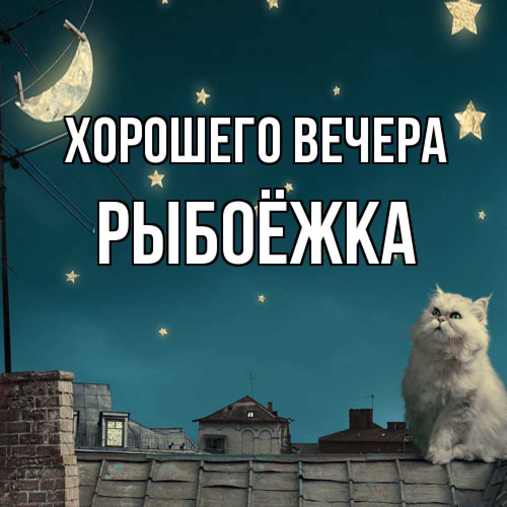 Открытка с именем, рыбоёжка, Хорошего вечера