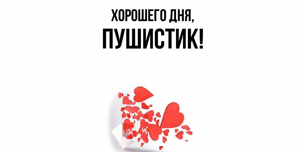 Открытка  для любимых и родных. Пушистик, Хорошего дня  