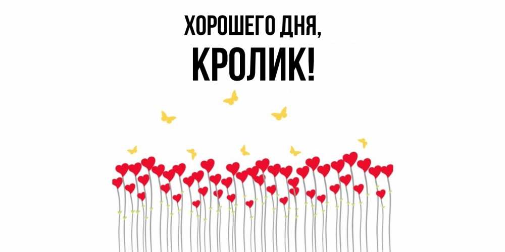 Открытка  для любимых и родных. кролик, Хорошего дня  