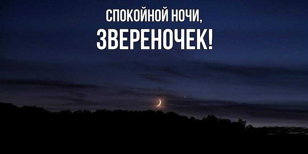 Открытка  для любимых и родных. звереночек, Спокойной ночи  