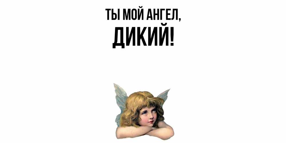 Открытка  для любимых и родных. дикий, Ты мой ангел  