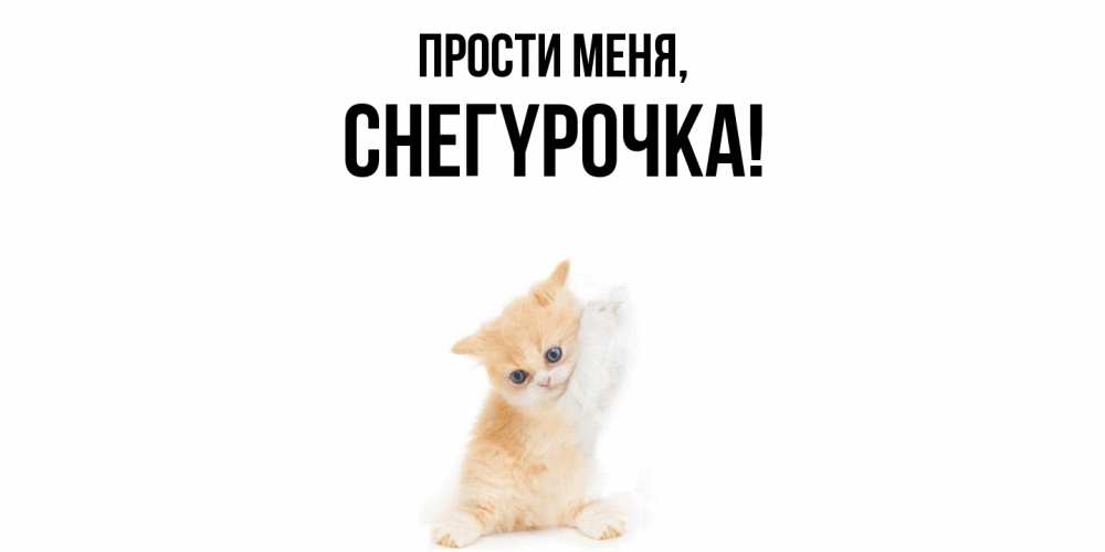 Открытка  для любимых и родных. снегypочка, Прости меня  