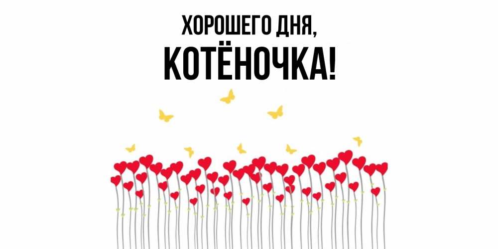 Открытка  для любимых и родных. котёночка, Хорошего дня  