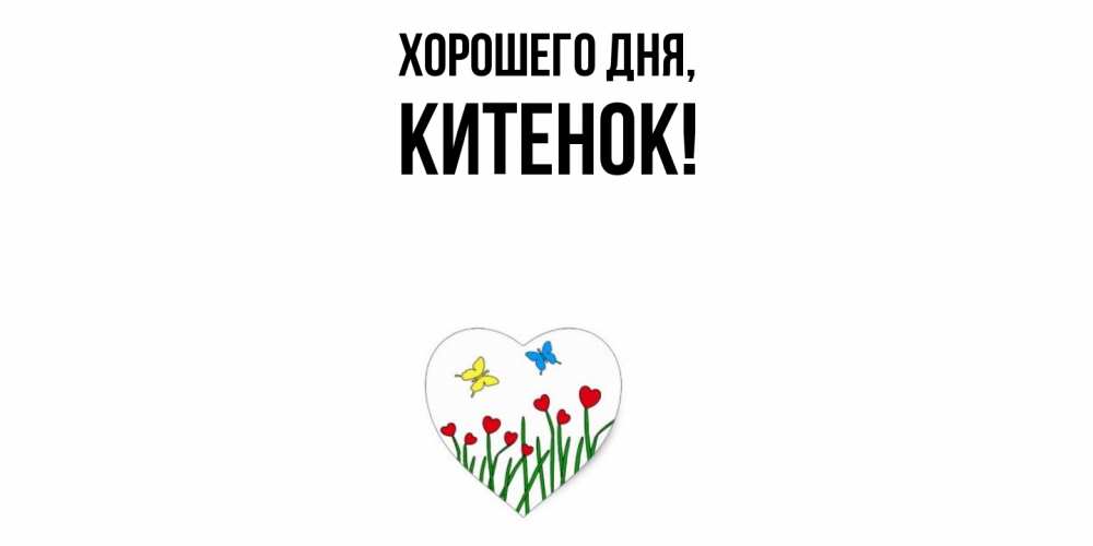 Открытка  для любимых и родных. китенок, Хорошего дня  