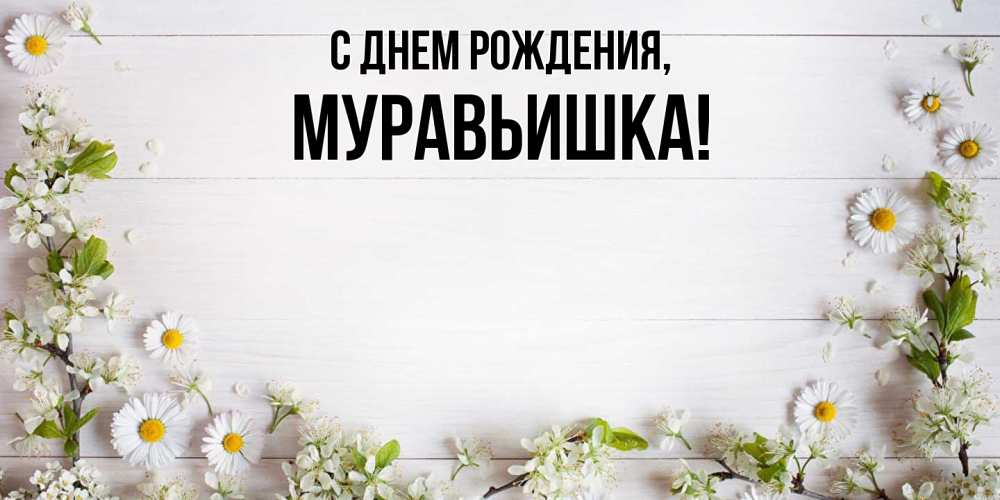 Открытка  для любимых и родных. муравьишка, С днем рождения  
