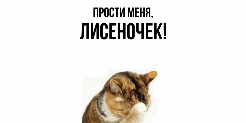 Открытка  для любимых и родных. лисеночек, Прости меня  