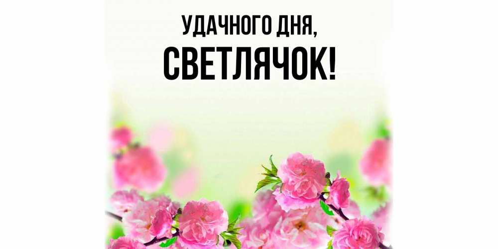 Открытка с именем, светлячок, Удачного дня